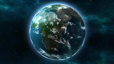 现代太空俯视地球3D模型下载